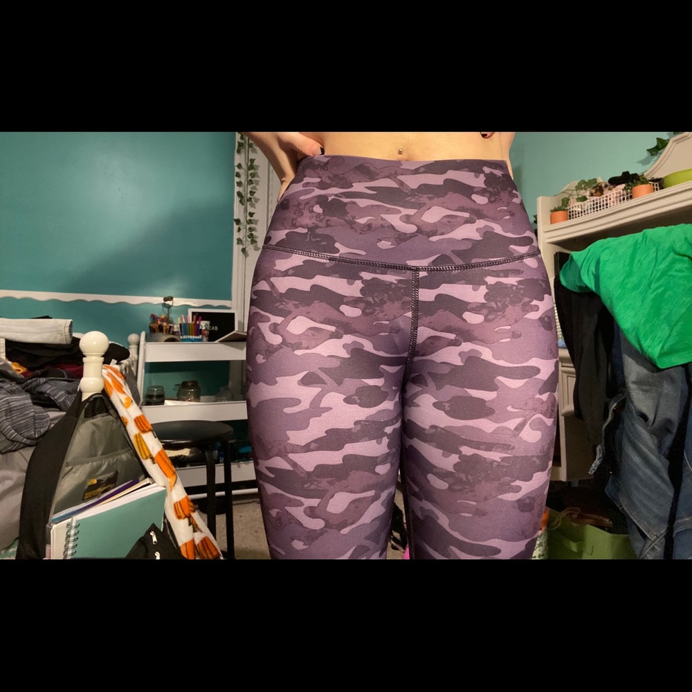 purple camo leggings